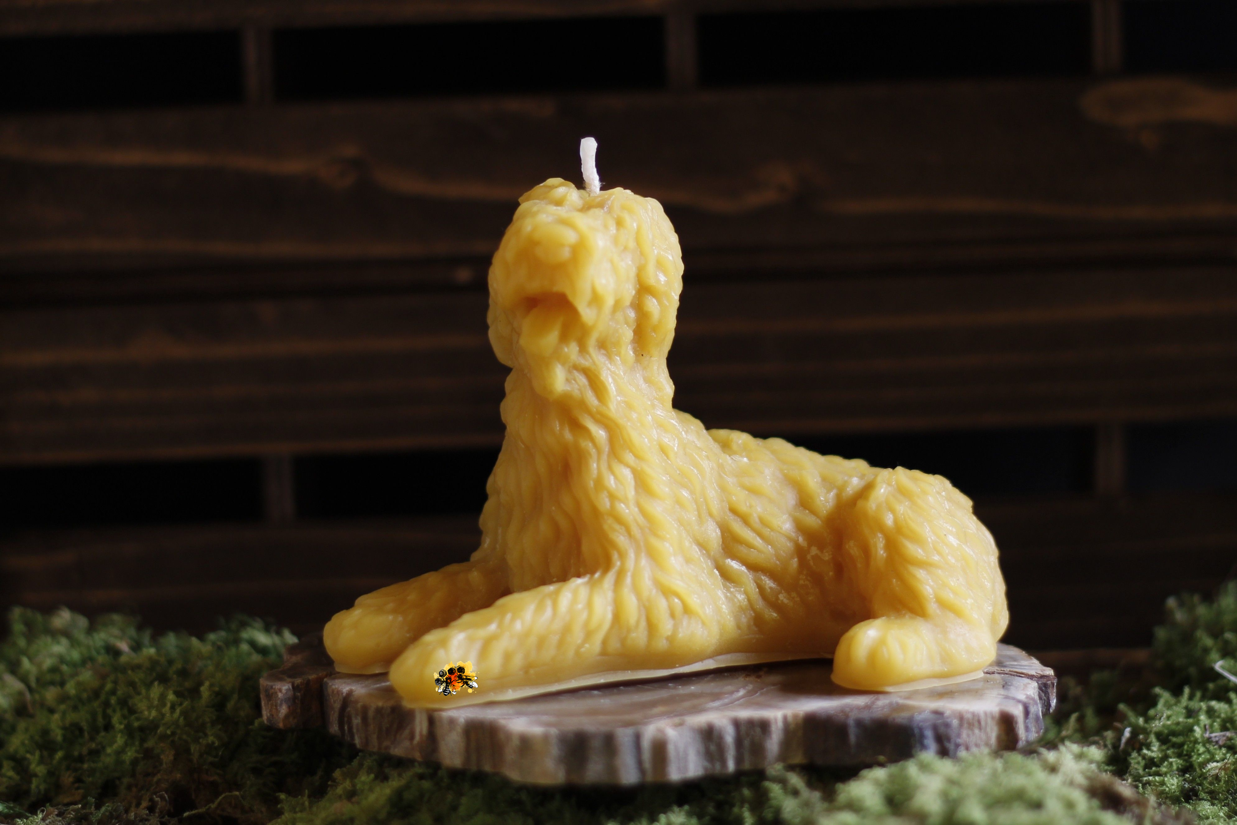 Hund "Labradoodle Hora" Bienenwachskerze