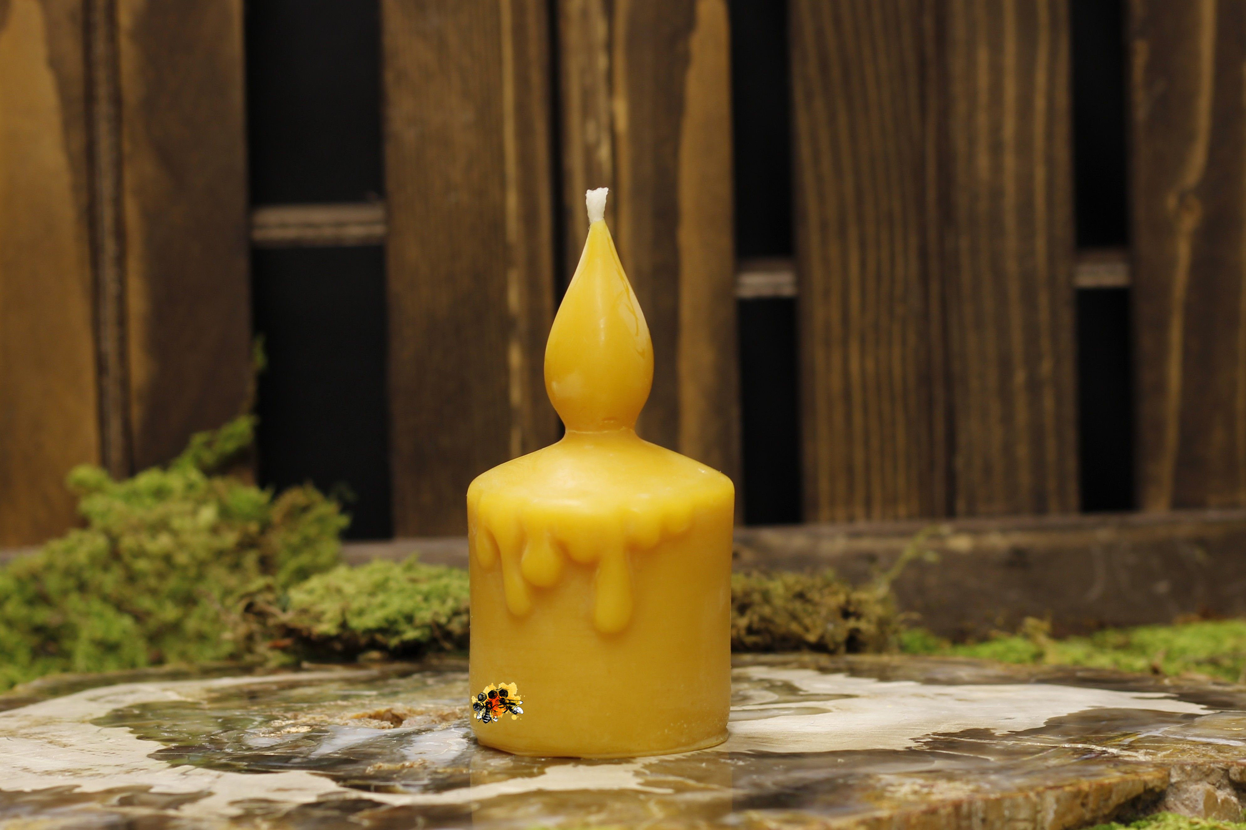 Stumpe "Kerzenflamme Gr. 1" Bienenwachskerze