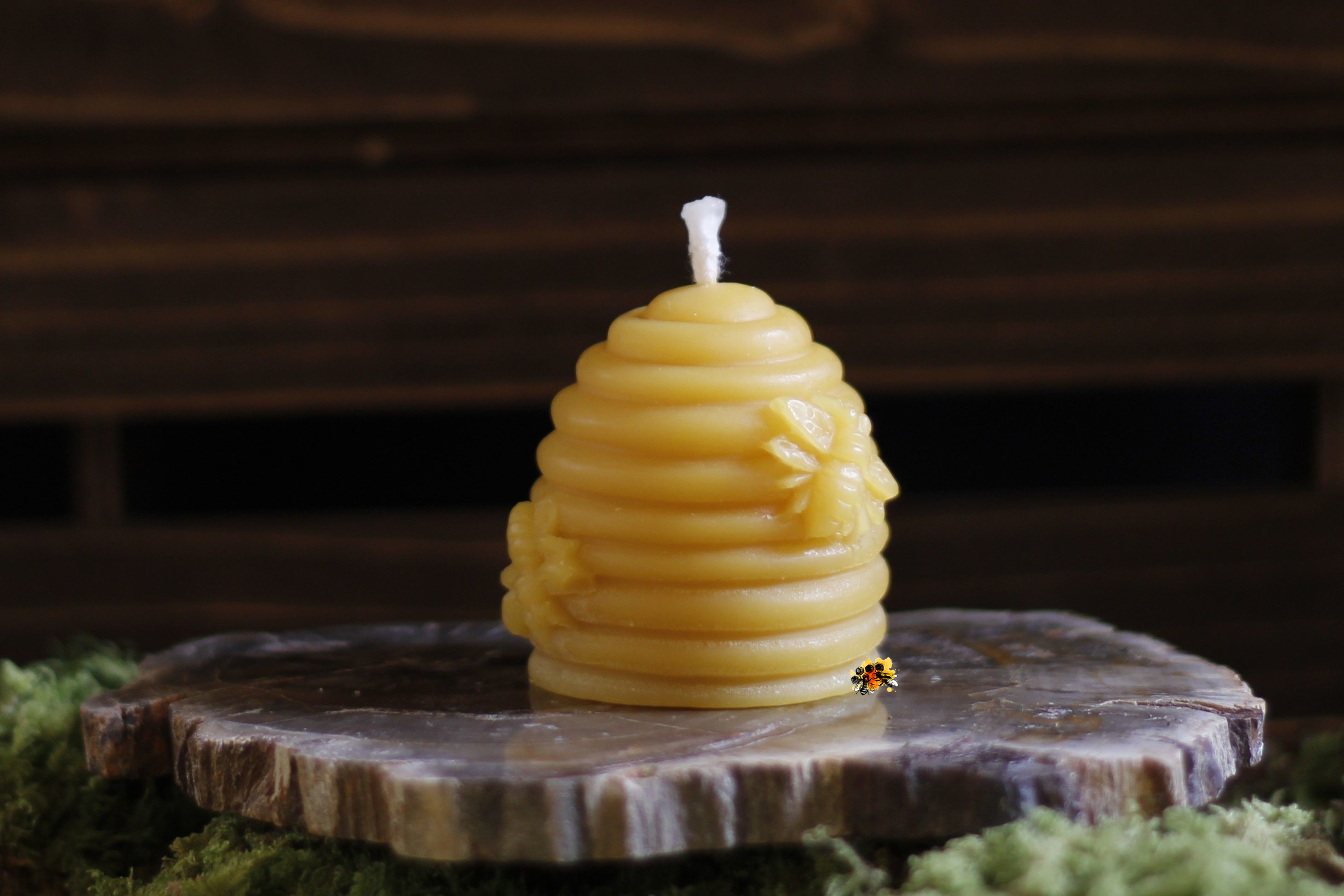 Bienenkorb "Korb der drei Bienen" Bienenwachskerze