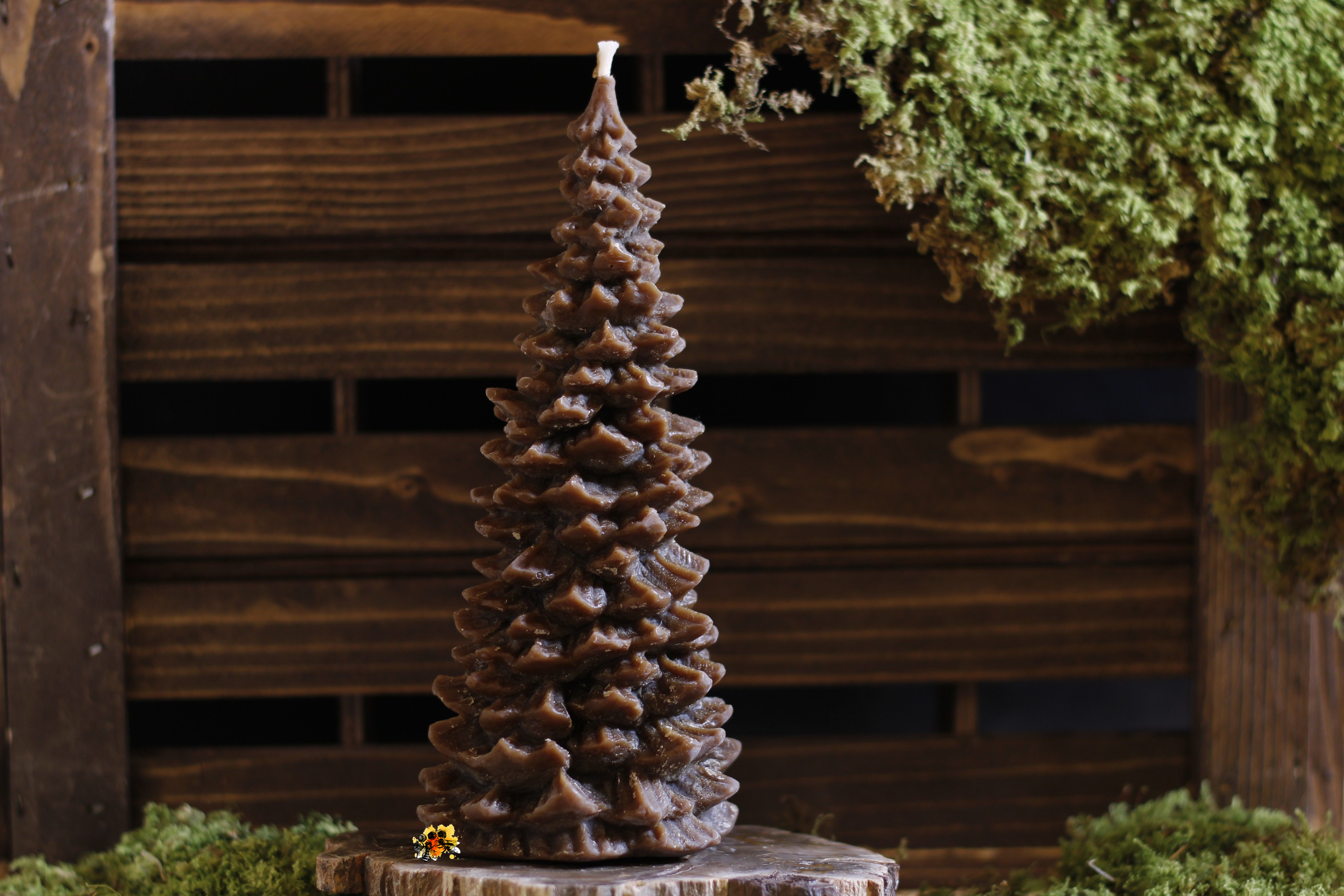 Baum "Tannenbaum" Gr. 2 Bienenwachskerze braun