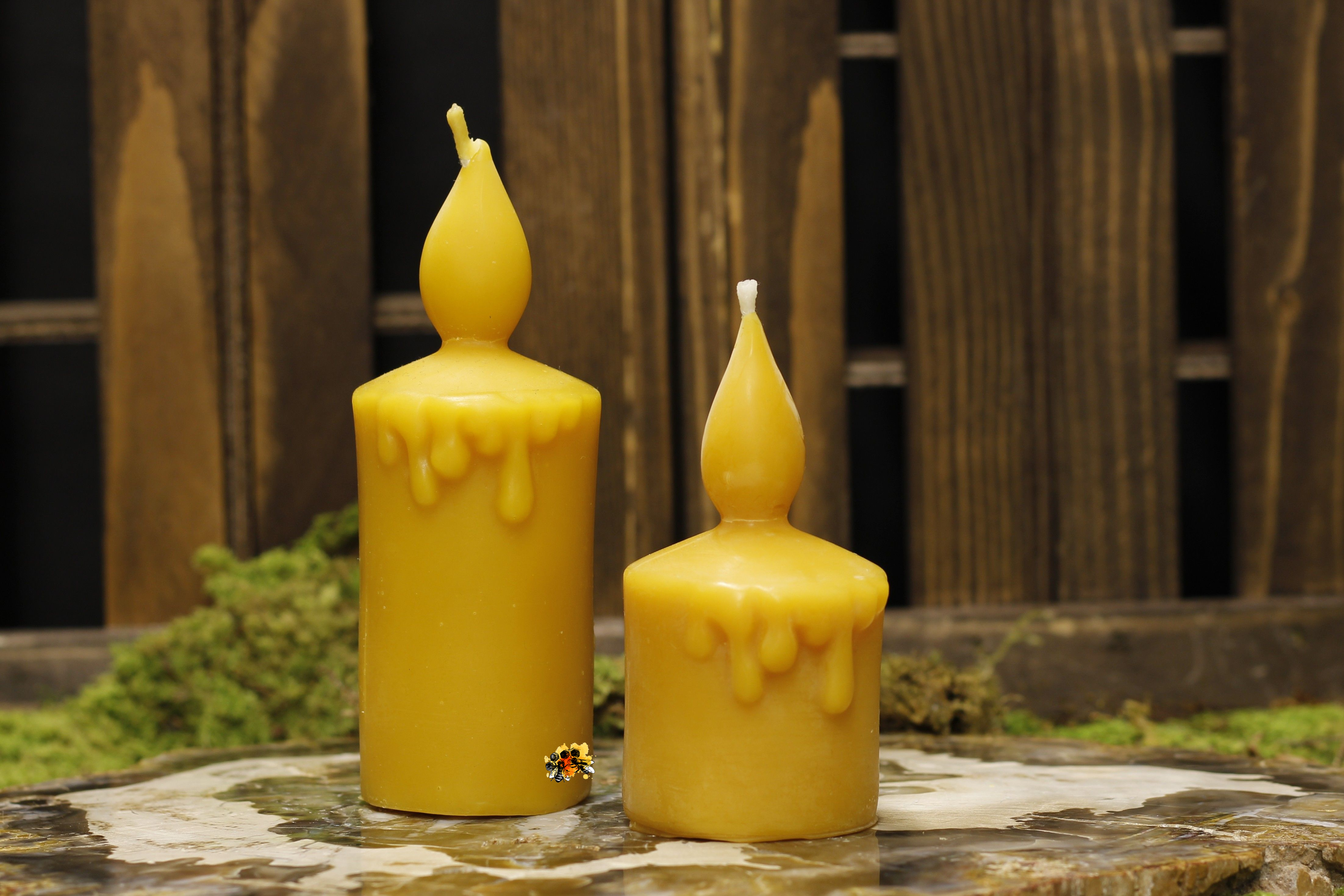 Stumpe "Kerzenflamme Gr. 2" Bienenwachskerze