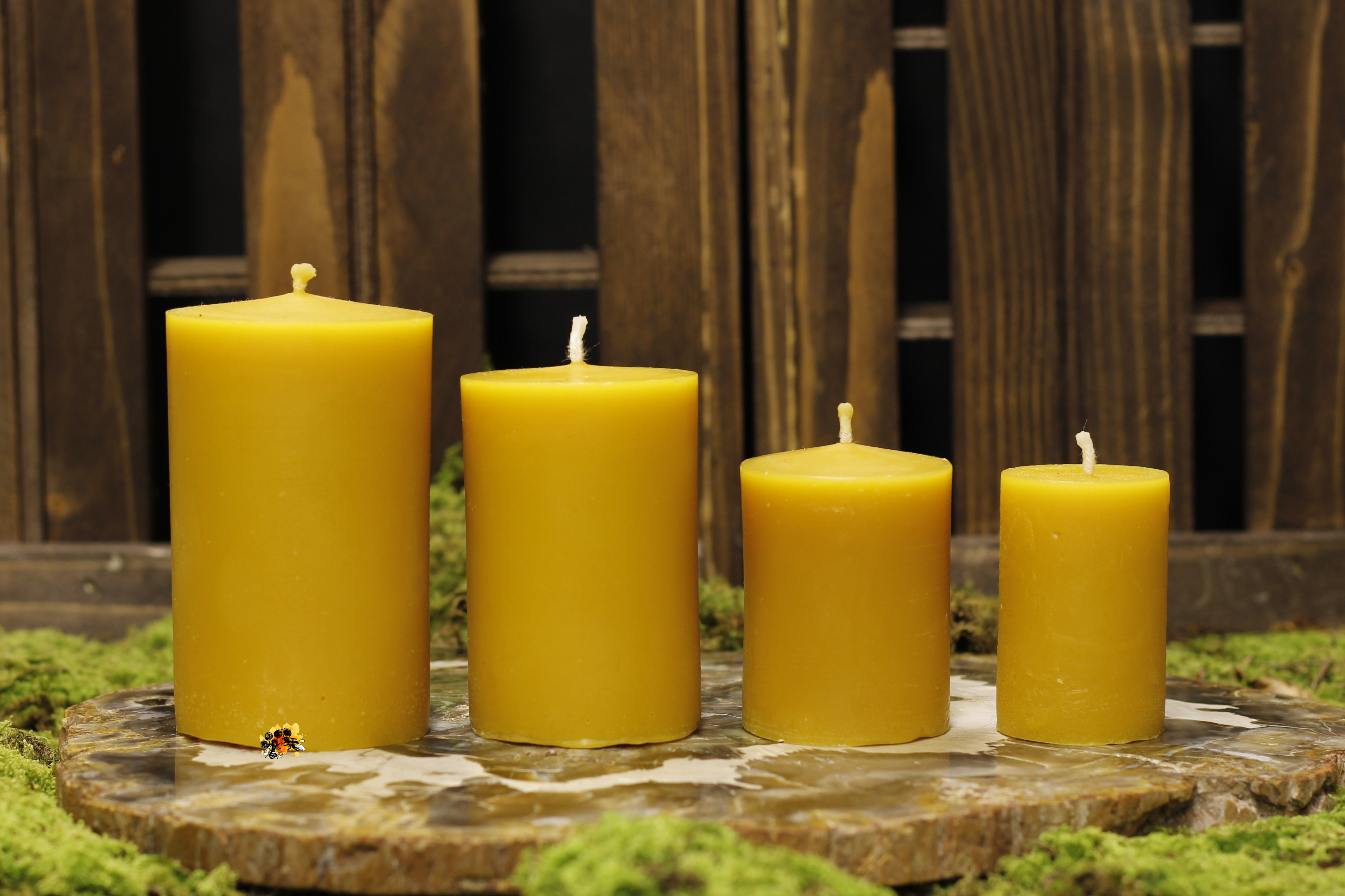 Stumpe "Modern" Bienenwachskerze